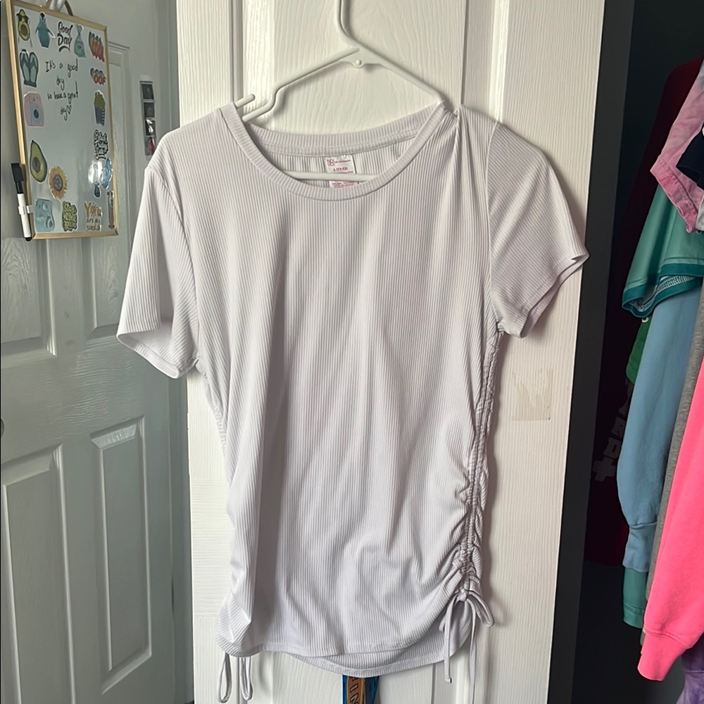 White Ruched shirt kids XL nearly never wore